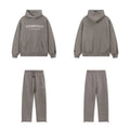 Fear Of God Essentials Hot Stamped Double Line Hoodie & Straight Pants Set Heather Grey