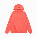 Fear Of God Essentials Double‑Line Plush Pullover Hoodie Coral Red
