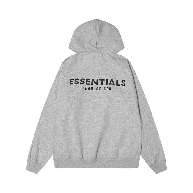 Fear Of God Essentials Back Print Hoodie Light Heather Grey