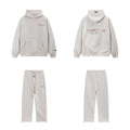 Fear Of God Essentials Double‑Line Hoodie Sweatpants 2‑Pieces Tracksuit Set Light Oatmeal