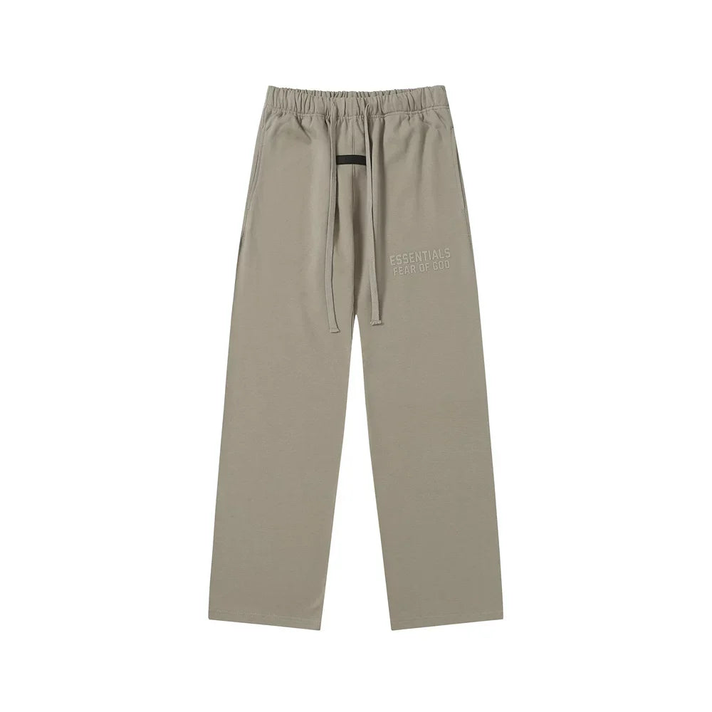 Fear Of God Essentials Tone‑on‑Tone Text Logo Straight‑Leg Sweatpants Taupe