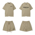Fear Of God Essentials T‑Shirt Fleece Shorts Summer Set Taupe