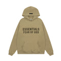 Fear Of God Essentials Double‑Line Plush Pullover Hoodie Khaki