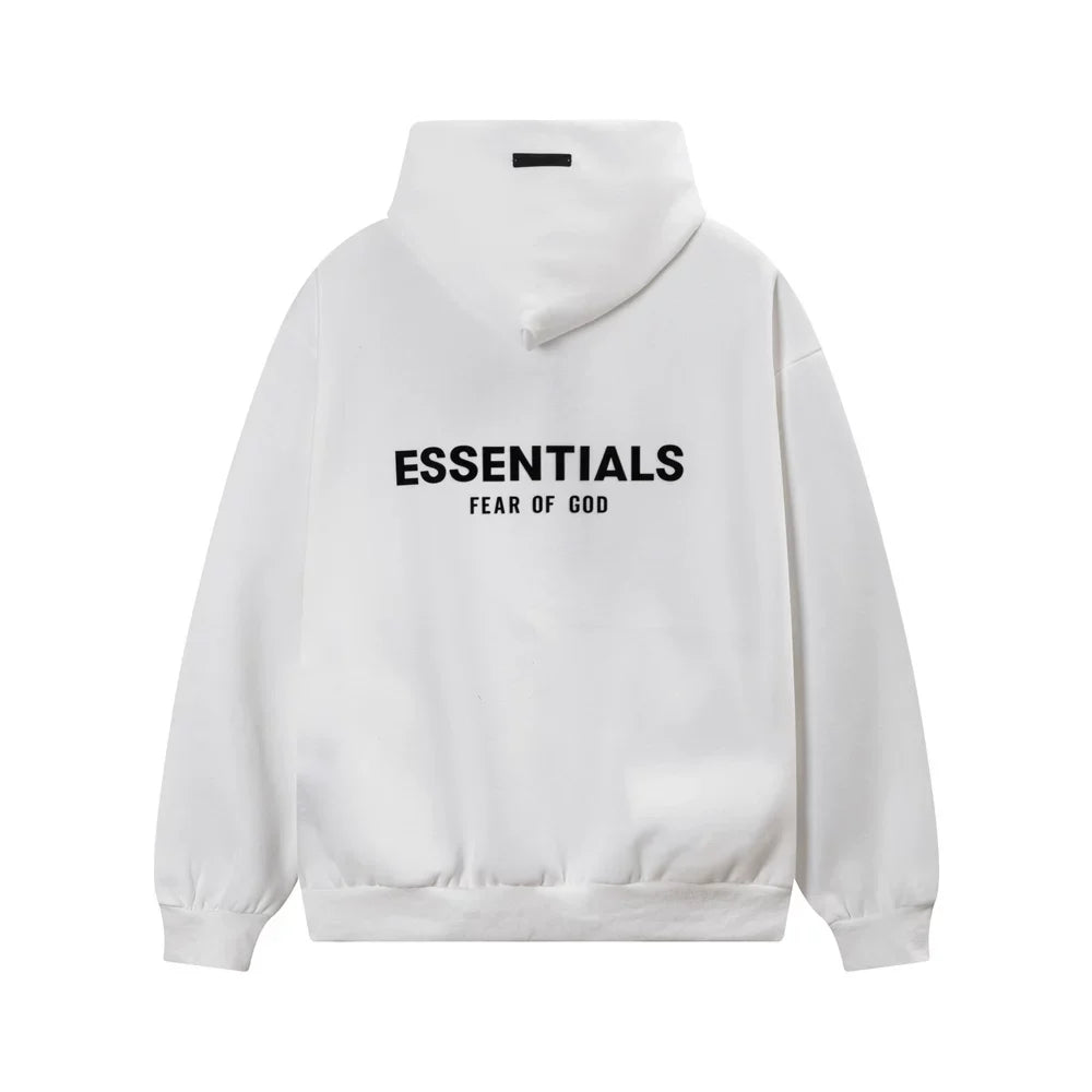 Fear Of God Essentials Back Logo Oversized Hoodie White