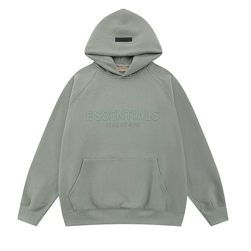 Fear Of God Essentials Tone‑on‑Tone Pullover Hoodie Dusty Sage