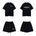 Fear Of God Essentials T‑Shirt Fleece Shorts Summer Set Black