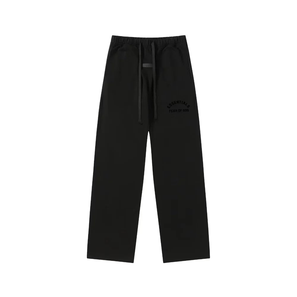 Fear Of God Essentials Arched Logo Straight‑Leg Sweatpants Black