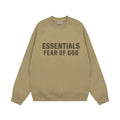 Fear Of God Essentials Double‑Line Plush Crewneck Sweatshirt Khaki