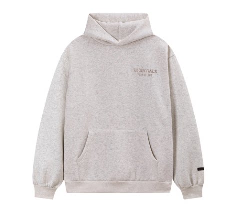 Fear Of God Essentials Hot Stamped Double‑Line Pullover Hoodie Oatmeal