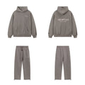 Fear Of God Essentials Hot Stamped Double Line Hoodie & Straight Pants Set Heather Grey