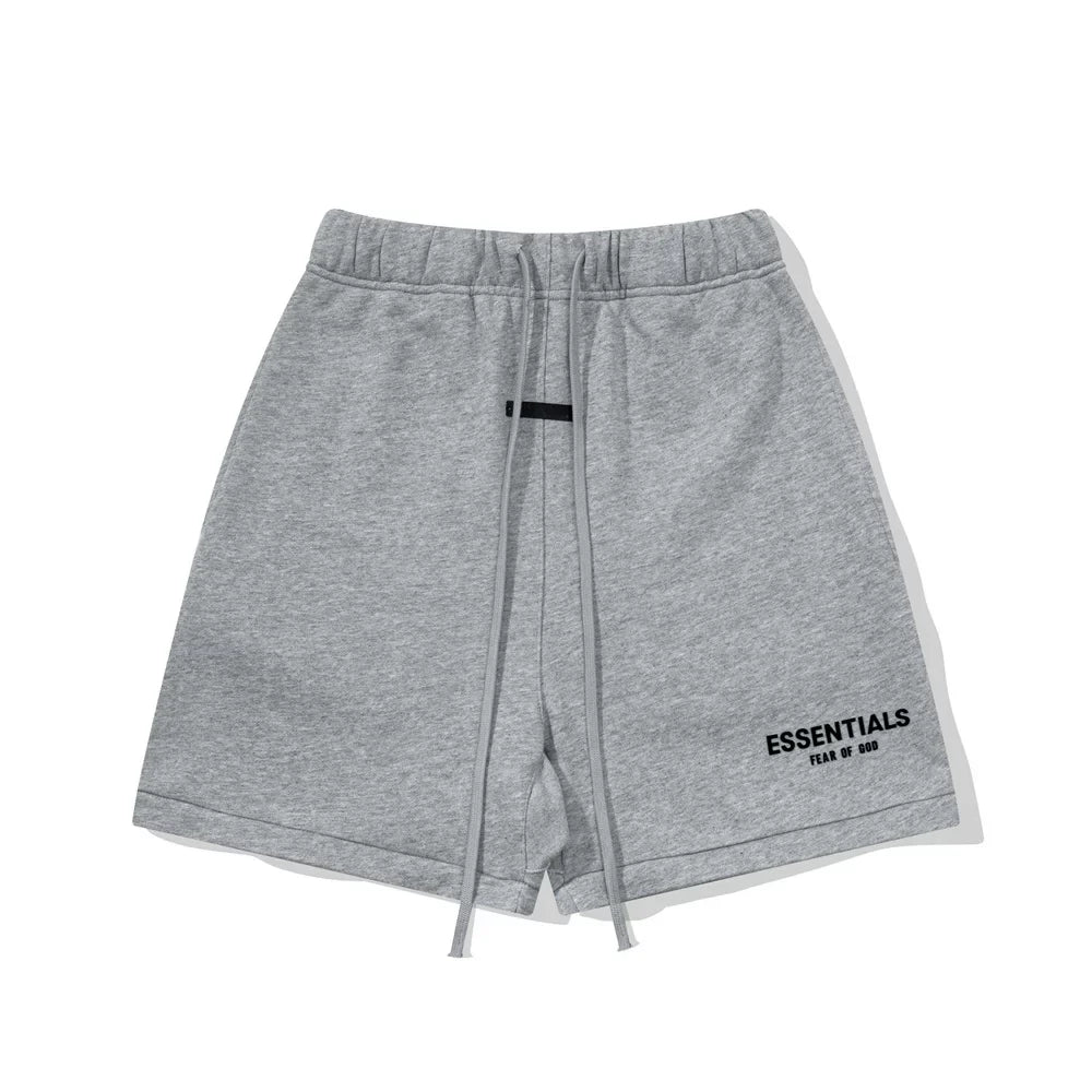 Fear Of God Essentials Logo Fleece Shorts Light Heather Grey