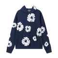 Denim Tears Cotton Wreath Hoodie - Navy Blue