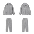 Fear Of God Essentials Double‑Line Hoodie Sweatpants 2‑Pieces Tracksuit Set Dark Heather Grey