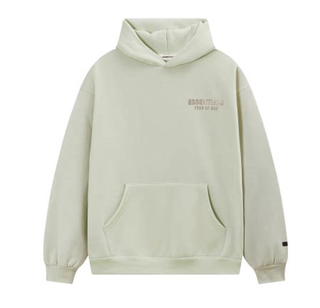 Fear Of God Essentials Hot Stamped Double‑Line Pullover Hoodie Sage Green