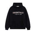 Fear Of God Essentials Hot Stamped Large Logo Pullover Hoodie Black
