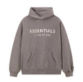 Fear Of God Essentials Hot Stamped Large Logo Pullover Hoodie Dark Heather Grey