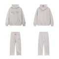 Fear Of God Essentials Hot Stamped Double‑Line Hoodie Sweatpants 2‑Pieces Tracksuit Set Oatmeal