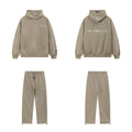 Fear Of God Essentials Hot Stamped Double Line Hoodie & Straight Pants Set Taupe