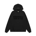 Fear Of God Essentials Double‑Line Plush Pullover Hoodie Black