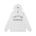 Fear Of God Essentials Vintage Letter Print Pullover Hoodie White
