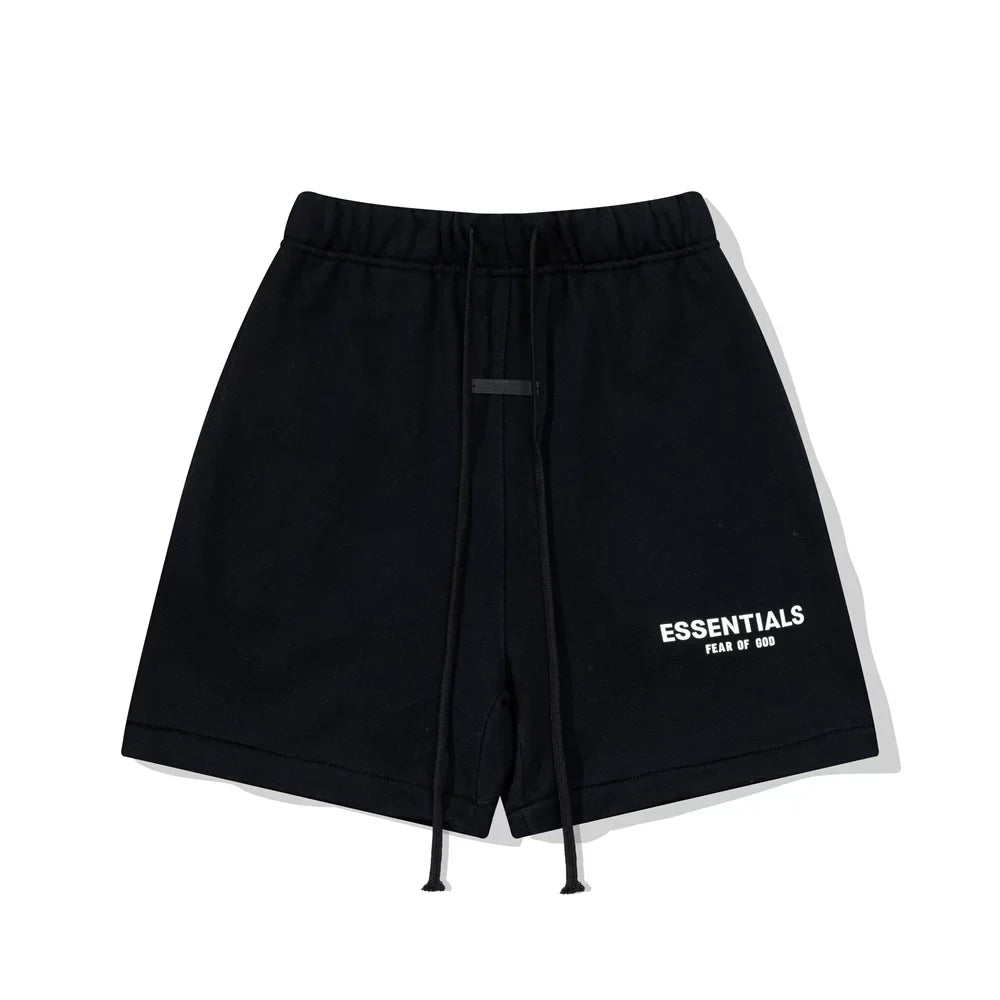 Fear Of God Essentials Logo Fleece Shorts Black