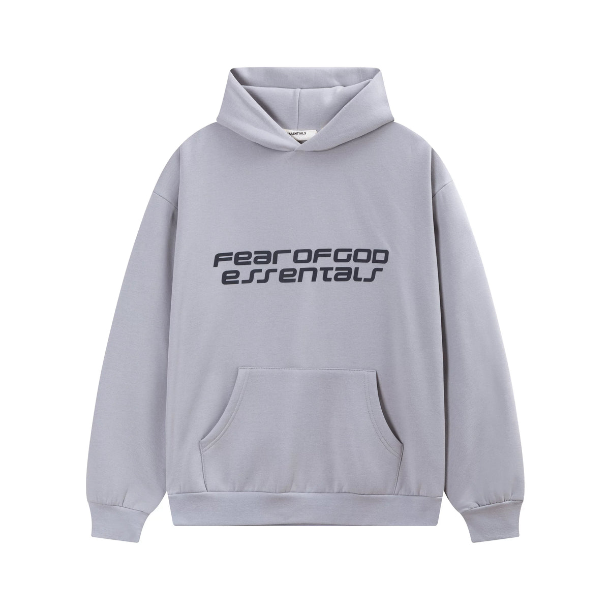 Fear Of God Essentials Silicone Letter Pullover Hoodie Light Grey
