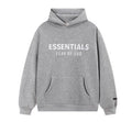 Fear Of God Essentials Hot Stamped Large Logo Pullover Hoodie Medium Heather Grey
