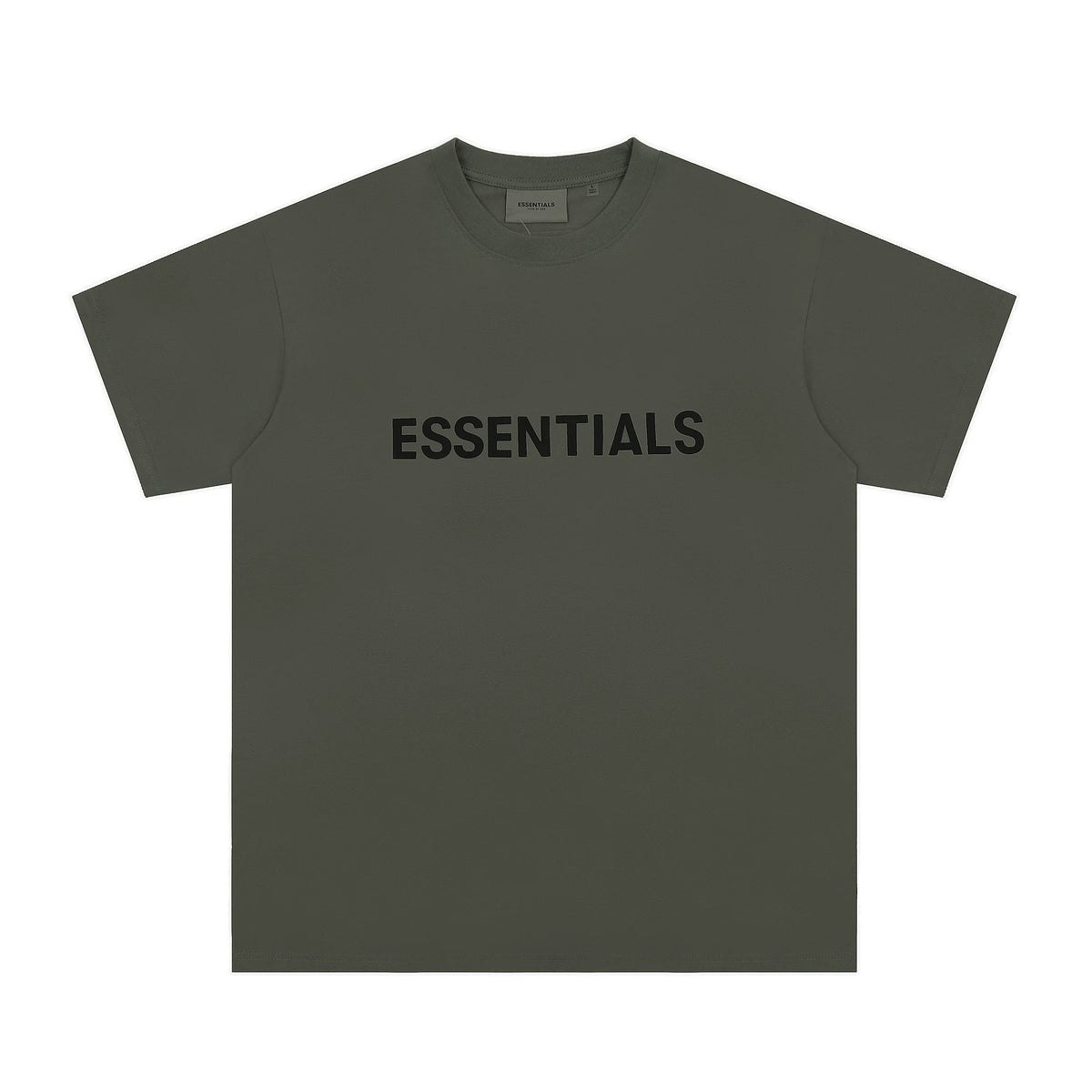 Fear Of God Essentials 3D Chest Logo Short Sleeve T‑Shirt Dark Olive