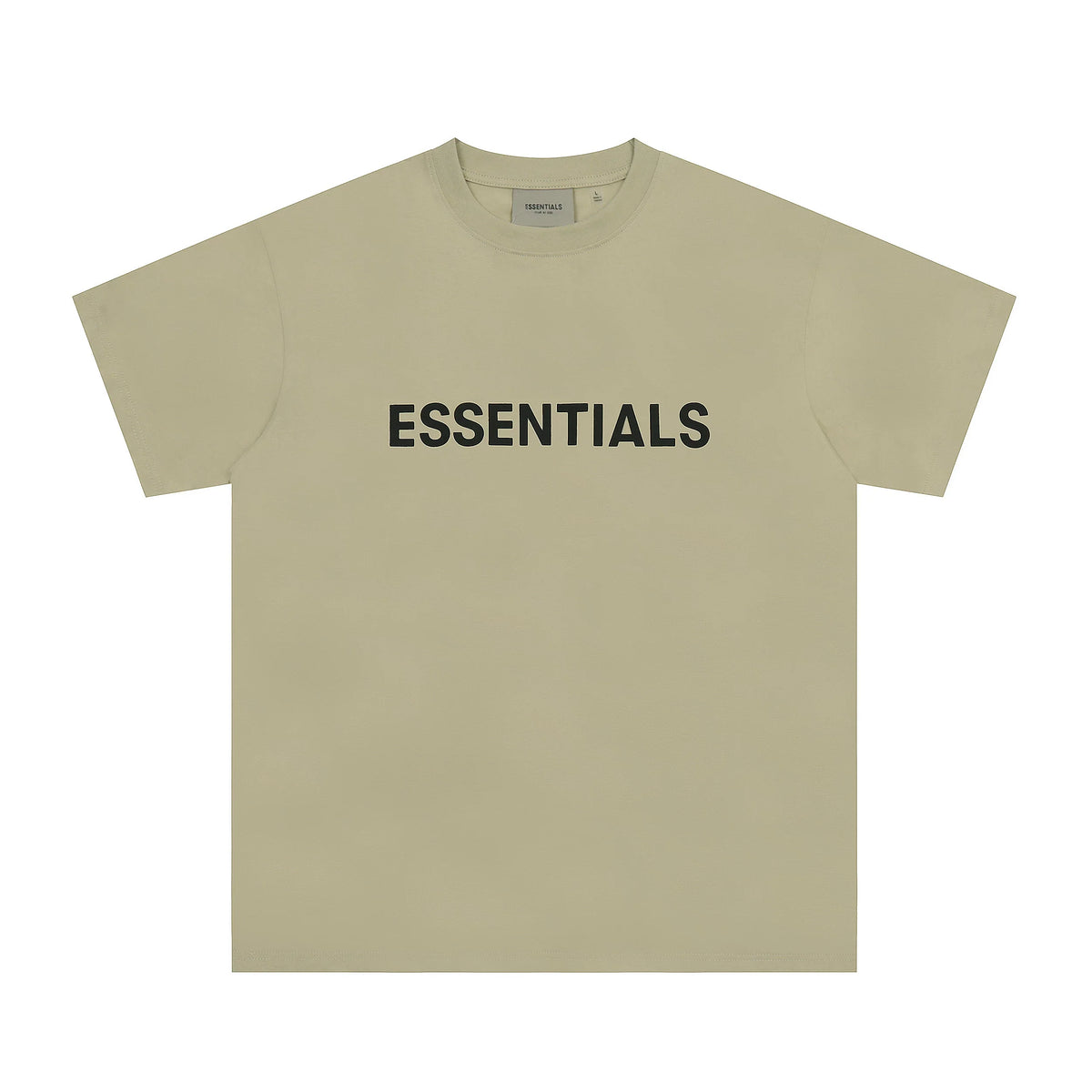 Fear Of God Essentials 3D Chest Logo Short Sleeve T‑Shirt Light Khaki